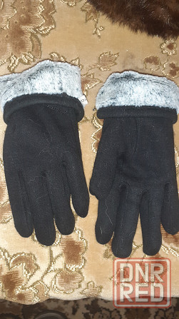 Женские перчатки с нат.мех. Макеевка - изображение 1