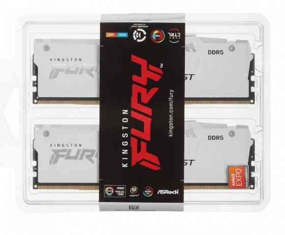 Оперативная память DDR5-6000 32 GB Kingston FURY Beast White RGB [KF560C30BWEAK2-32] Донецк