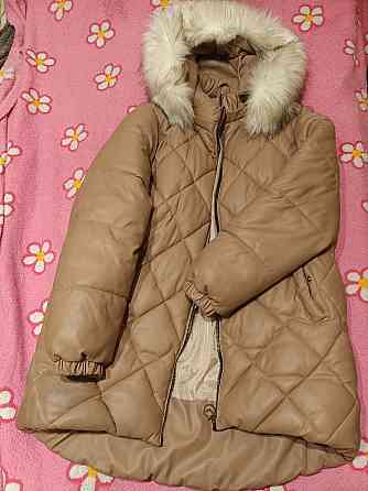 Продам кожаную зимнюю подрастковую удлинённую куртку Макеевка