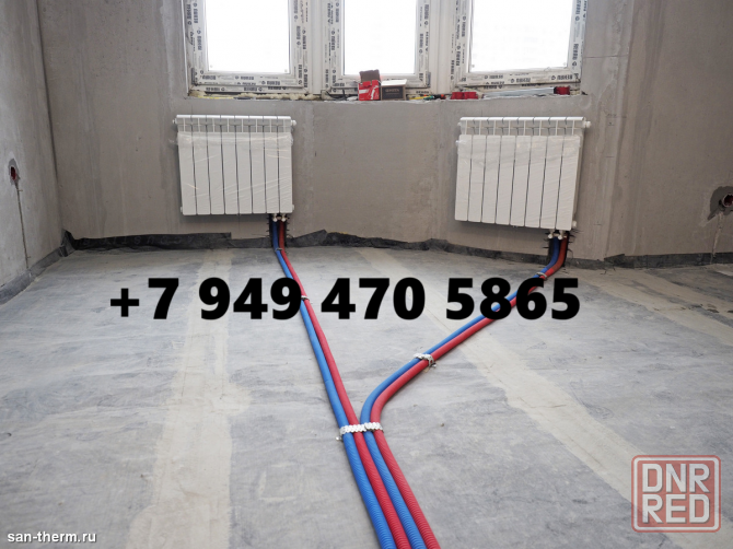 Разводка труб отопления (подводка трубы в изоляции к радиатору) Сантехник Донецк, днр Донецк - изображение 1