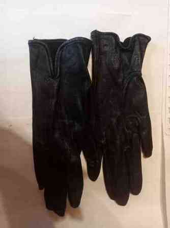 Перчатки кожа-лайка новые деми,чёрные и чёрные с белым Донецк