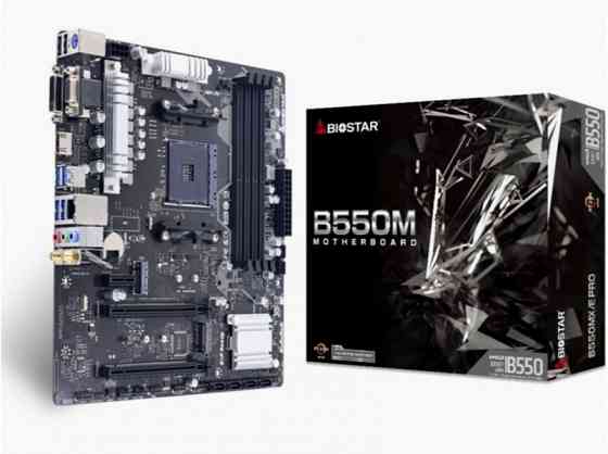 Материнская плата Biostar B550mx/E Pro Soc-Am4 Amd B550 4xddr4 Matx Ac`97 8ch(7.1) Gblan Raid+Vga+Dv Макеевка