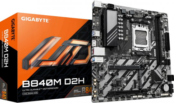 Материнская плата Gigabyte B840m D2h, Socket Am5, Amd B840, Matx, Ret (арт-1305) Макеевка