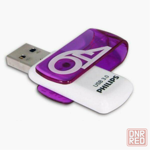 Флеш накопитель 64gb Philips Vivid3.0 64gb, Usb 3.0 фиолетовый (Fm64fd00b/97) (арт-1222) Макеевка - изображение 1