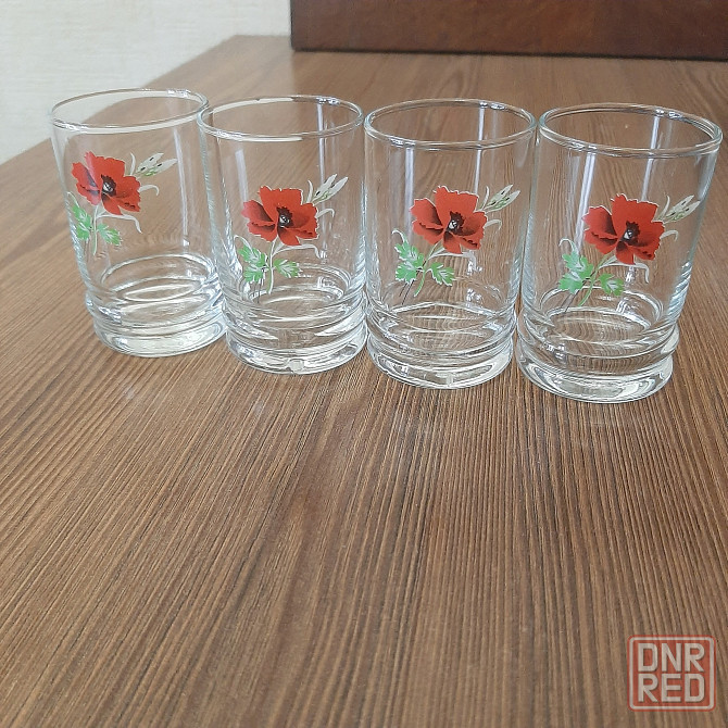 Рюмки стопки 4 шт маки Донецк - изображение 1