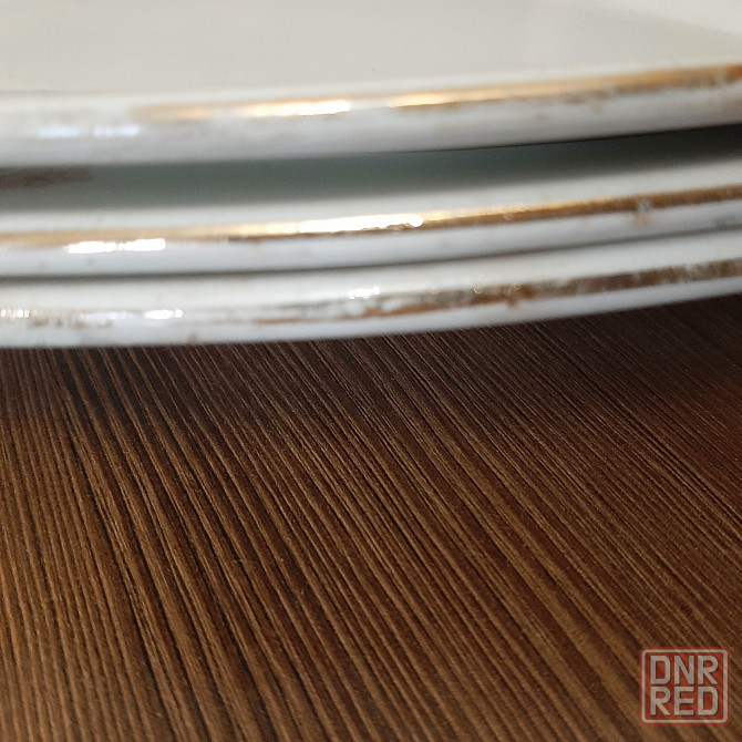 Блюдо сервировочное с лаконичным декором, фаянс, деколь, золочение, будянский фаянсовый завод Донецк - изображение 5