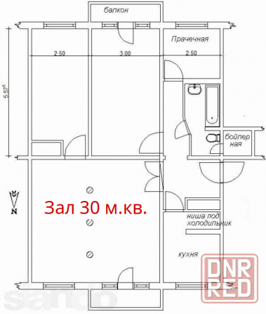 3 комн, очень большая, 91 м.кв Макеевка - изображение 1