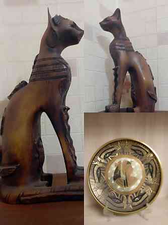 Египетский кот и декоративная тарелка Обмен. Донецк