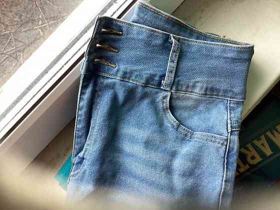 Срочно! Джинсы стрейч с высокой талией L Макеевка