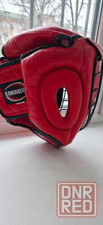 Продам Шлем кожаный с металлической решёткой + защита голени Донецк - изображение 3