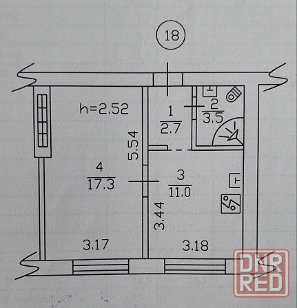Продам 1 к.кв-ру 34 м кв., кухня 11 м кв. возле ш-ты Засядько Донецк - изображение 11