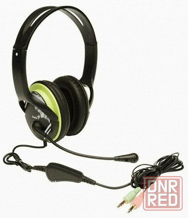 Компьютерная гарнитура Genius Hs-400a, черный/зеленый (арт-2860) Макеевка - изображение 1