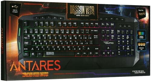 Клавиатура Qumo Antares K60, игровая, проводная, мембранная, 114 клавиш, Usb, подсв, чёрная (арт-772 Макеевка