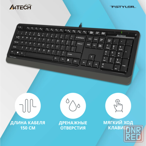 Клавиатура A4tech Fstyler Fk10 черный/серый Usb (арт-6076) Макеевка - изображение 2