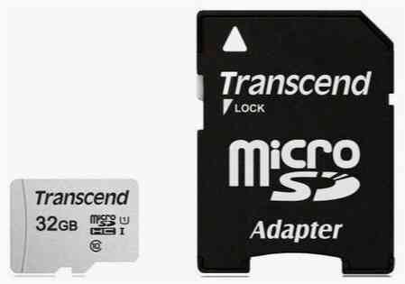 Карта памяти 32gb Transcend Ts32gusd300s-A Microsdhc Class 10 U1 300s + адаптер (арт-6432) Макеевка