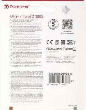 Карта памяти 32gb Transcend Ts32gusd300s-A Microsdhc Class 10 U1 300s + адаптер (арт-6432) Макеевка