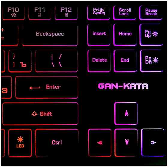 Клавиатура игровая Dialog Kgk-17u Black Gan-Kata 104кл. радужная подсветка - чёрная 1.6м (арт-1973) Макеевка