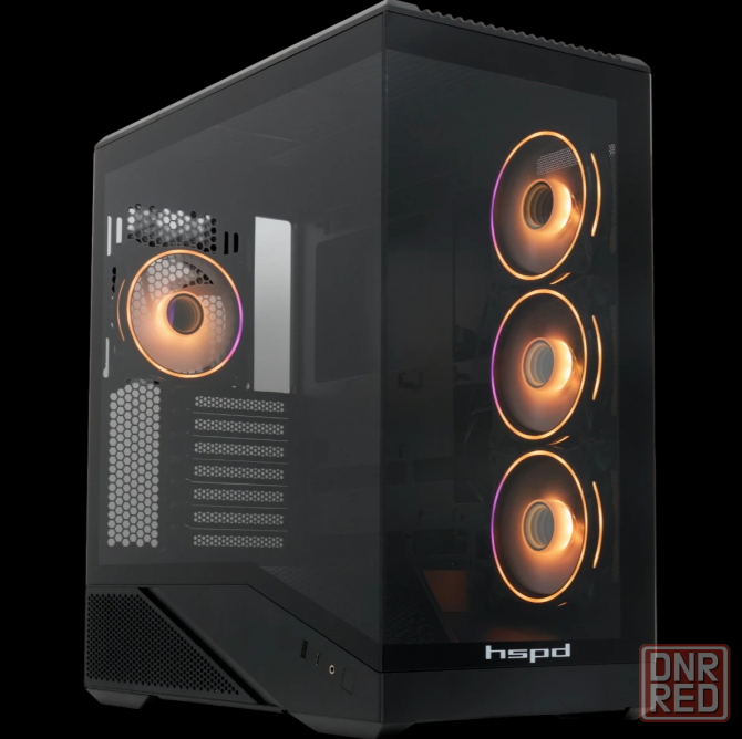 Корпус Hspd F711-Tgbk-Argb Black (арт-7923) Макеевка - изображение 1