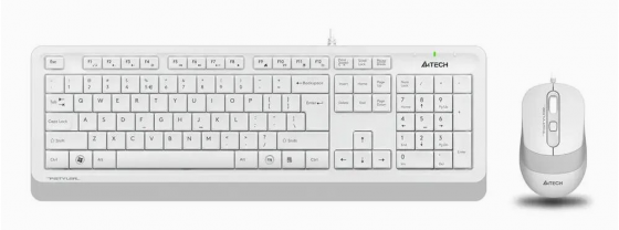 Комплект (клавиатура+мышь) A4tech Fstyler F1010, Usb, проводной, белый и серый [F1010 White] (арт-11 Донецк