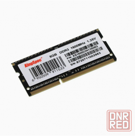 Оперативная память Sodimm Ddr3 Pc3-12800 Kingspec Ks1600d3n13508g, 1х8 гб, 1.35 в кол-во модулей: 1, Донецк - изображение 1