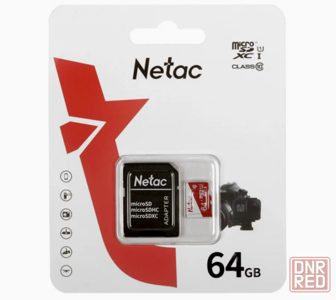 Карта памяти Netac P500 Eco, Microsdxc, 64 гб, Class 10, Uhs-I U1, адаптер на Sd (Nt02p500eco-064g-R Макеевка - изображение 2