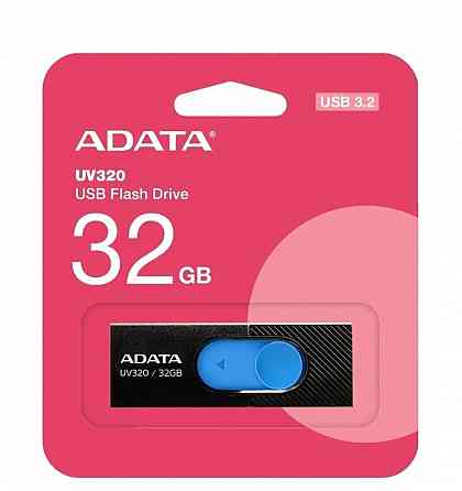 Флэш-накопитель A-Data Uv320 32гб, Usb3.2, черный/синий(Auv320-32g-Rbkbl) (арт-7040) Макеевка