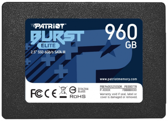 Ssd Patriot Sata Iii 960gb Pbe960gs25ssdr Burst Elite 2.5" (арт-5992) Макеевка