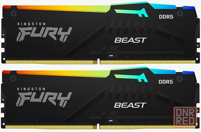 Оперативная память Kingston Fury Beast Black Kf552c40bbak2-16 Ddr5 - 2x 8гб 5200мгц, Dimm, Ret (арт- Донецк - изображение 1