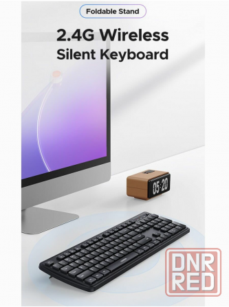 Беспроводная клавиатура Ugreen K331 (55654) Wireless Keyboard 2.4ghz Ru. цвет: черный (арт-1012) Донецк - изображение 2