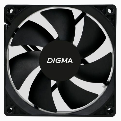 Вентилятор Digma Dfan-90 90х90x25 черный 3-Pin 4-Pin (Molex) Ret (арт-5427) Макеевка