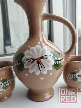 Глиняный кувшин и два стакана Донецк - изображение 2