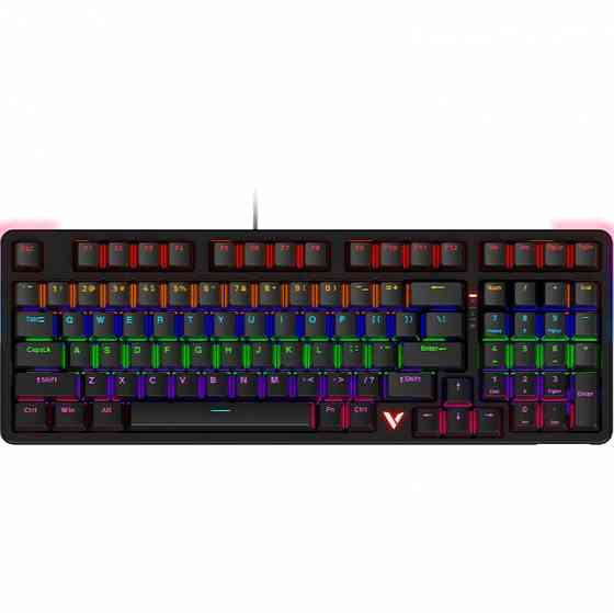 Игровая клавиатура механическая с подсветкой Rapoo V500pro-98, черная, 98 клавиш, красный переключат Макеевка