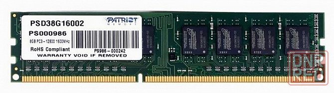 Оперативная память Dimm Ddr3 Patriot Memory Sl 8гб 1600 мгц Cl11 (Psd38g16002) (арт-1683) Донецк - изображение 1