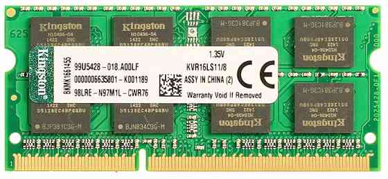 Оперативная память So-Dimm Ddr3l Kingston Valueram 8 гб (1.35v) 1600 мгц Cl11 (Kvr16ls11/8) (арт-611 Донецк