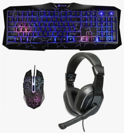 Игровой комплект Oklick Hs-Hkm100g черный 2.2м мониторы оголовье Hs-Hkm100g (арт-4613) Макеевка