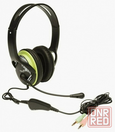 Компьютерная гарнитура Genius Hs-400a, черный/зеленый (арт-1378) Макеевка - изображение 1