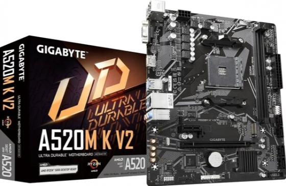 Материнская плата Gigabyte A520m K V2 /(V1.1) Soc-Am4 Amd A520 2xddr4 Matx Ac`97 8ch(7.1) Gblan Raid Макеевка