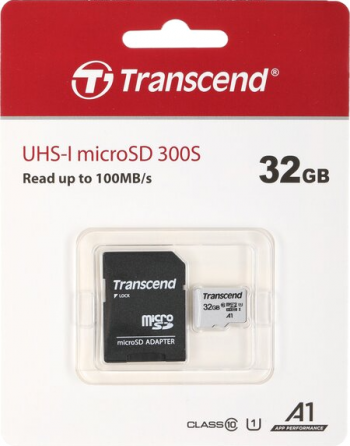 Карта памяти 32gb Transcend Ts32gusd300s-A Microsdhc Class 10 U1 300s + адаптер (арт-7013) Макеевка