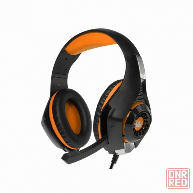 Наушники Crown Cmgh-101t, игровые, полноразмерные, микрофон, 3.5 мм, 2.1 м, чёрно-оранжевые Crown 55 Макеевка - изображение 1