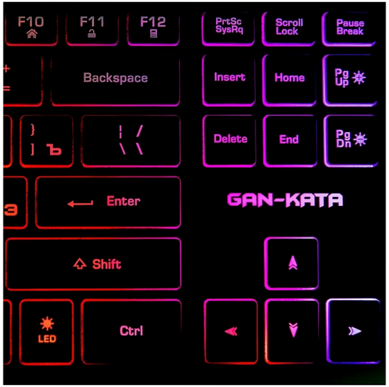 Клавиатура игровая Dialog Kgk-17u Black Gan-Kata 104кл. радужная подсветка - чёрная 1.6м (арт-7148) Макеевка