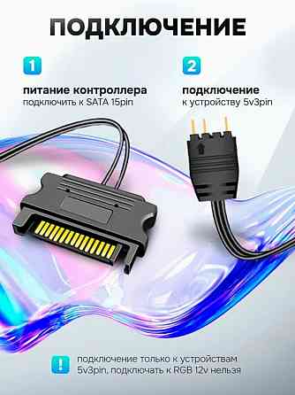 Контроллер Coolmoon Argb 5v 3 Pin для подключения подсветки (светодиодной ленты, кулера, вентилятора Макеевка