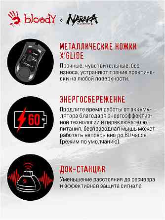 Мышь A4tech Bloody R90 Plus Naraka белый/рисунок оптическая (5000dpi) беспроводная Usb 8 кнопок (арт Макеевка