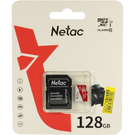 Карта памяти Microsdhc Netac P500 Eco Nt02p500eco-128g-R 128gb (с Sd адаптером) (арт-9252) Макеевка