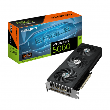 Видеокарта Gigabyte Geforce Rtx 5060 Eagle Max Oc 8g (Gv-N5060eaglemax Oc-8gd), 8гб Gddr7, 128-Bit, Макеевка