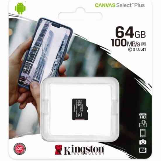 Карта памяти Micro-Sd Kingston 64gb Hc Class10 Uhs-I Canvas Select Sdcs2/64gbsp (арт-4585) Макеевка