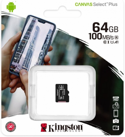 Карта памяти Micro-Sd Kingston 64gb Hc Class10 Uhs-I Canvas Select Sdcs2/64gbsp (арт-4585) Макеевка