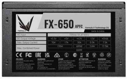 Блок питания Formula Atx 650w Fx-650 (20+4pin) Apfc 120mm Fan 5xsata Rtl (арт-6926) Макеевка