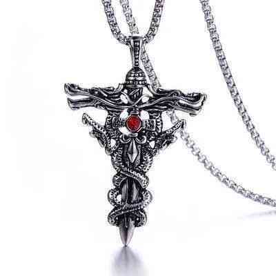 Подвеска "Меч бестий" с красным камнем и змеей Мариуполь