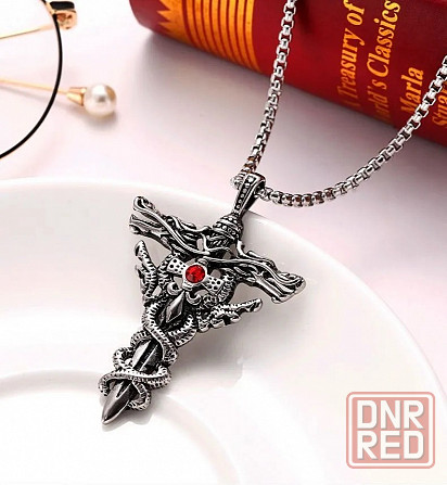 Подвеска "Меч бестий" с красным камнем и змеей Мариуполь - изображение 3