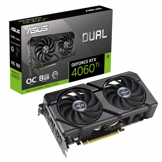 Видеокарта Asus Nvidia Geforce Rtx 4060 Ti 8gb Dual-Rtx4060ti-O8g-Evo/Rtx4060ti, Hdmi, Dp*3,8g, D6 ( Макеевка